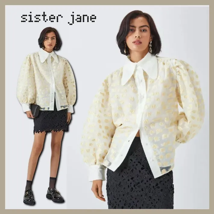 Sister Jane  |Flower Patterns Casual Style Long Sleeves Party Style