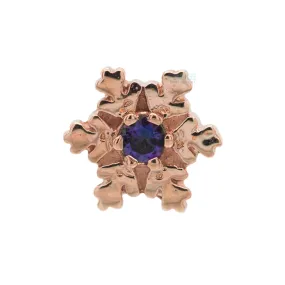 Snowflake Threaded End in Gold with Mystic Topaz