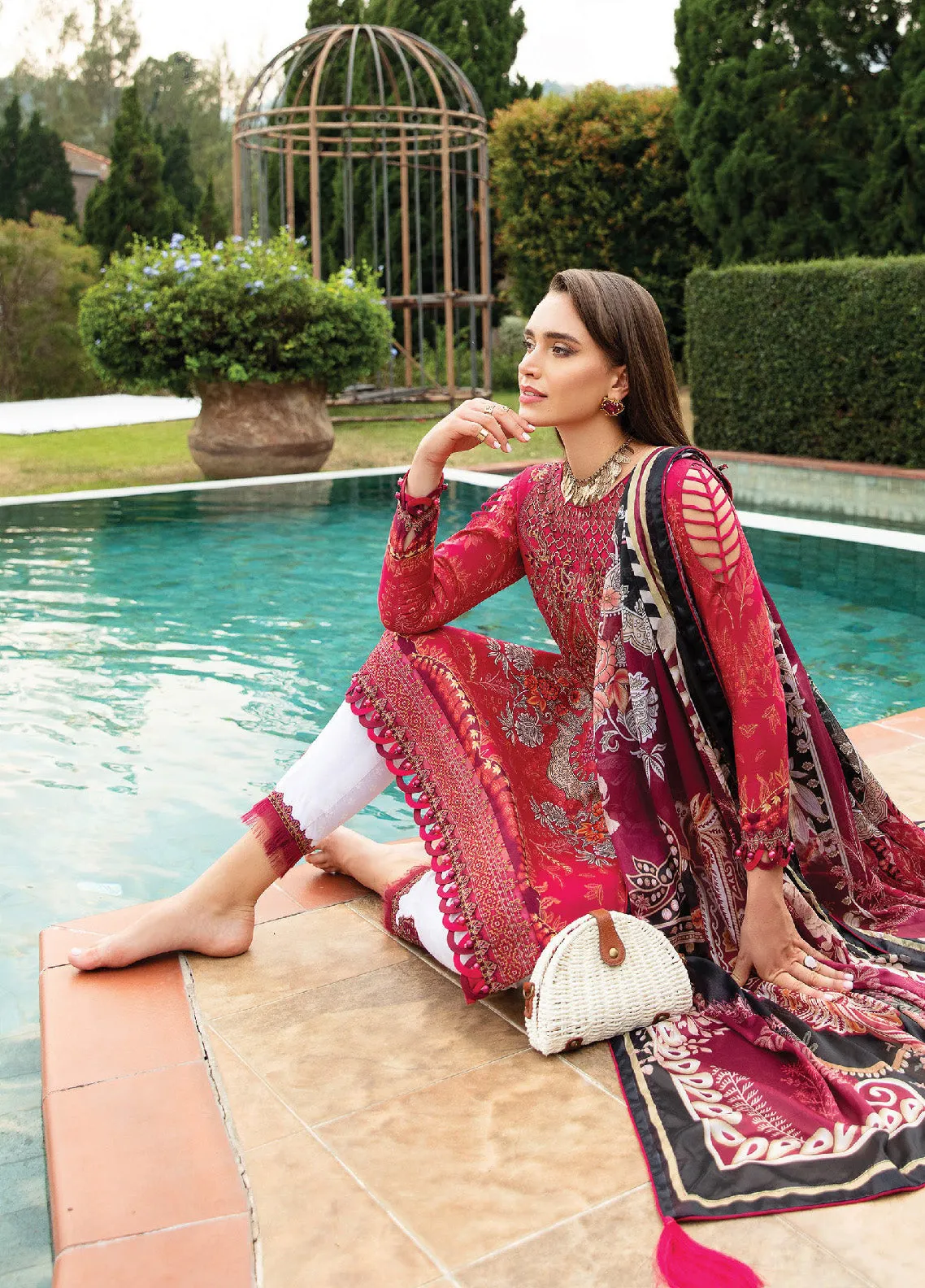 Springtime Ballet By Gulaal Embroidered Lawn Unstitched 3 Piece Suit - GL24L 04 CHERIE