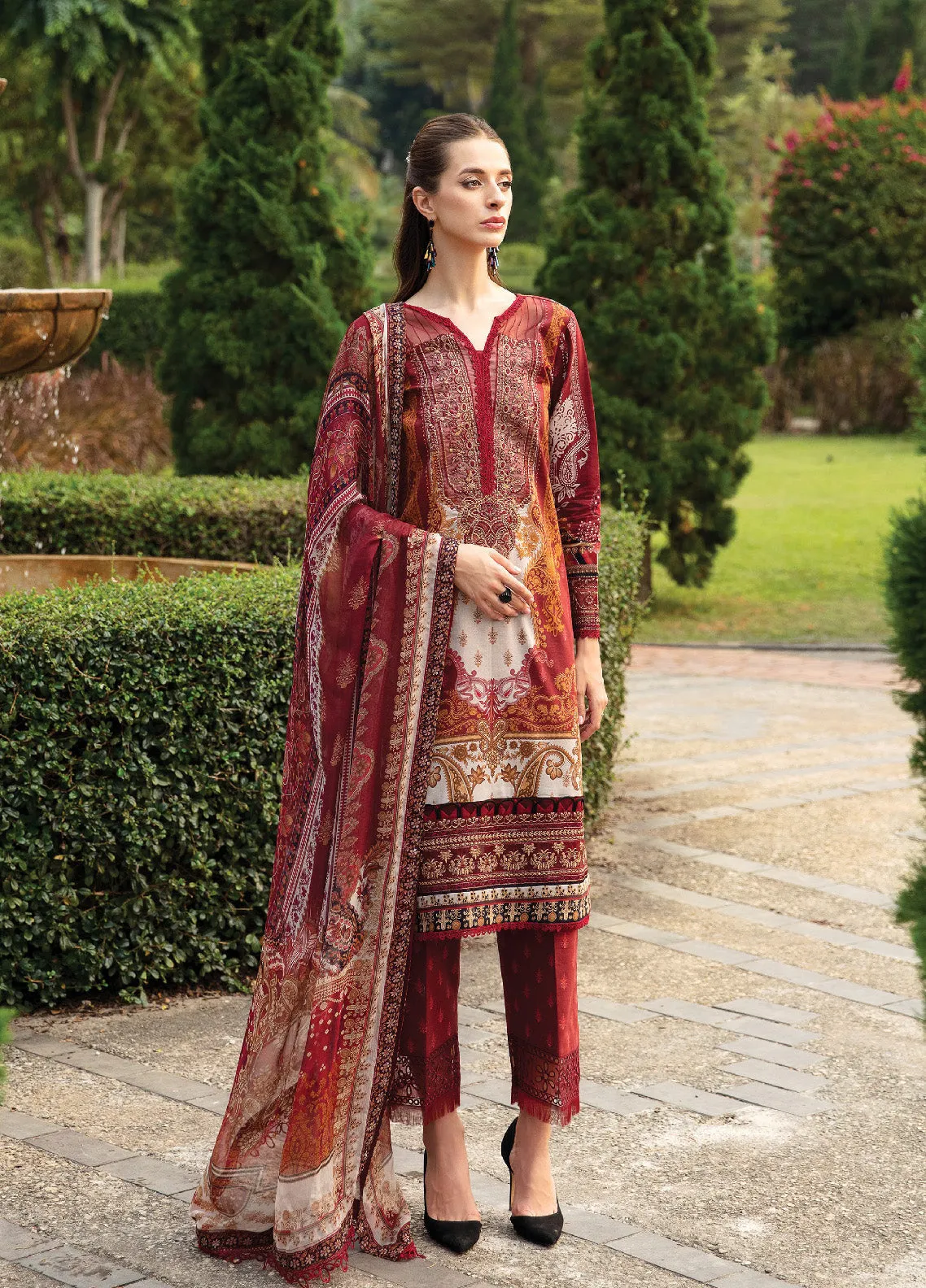 Springtime Ballet By Gulaal Embroidered Lawn Unstitched 3 Piece Suit - GL24L 09 AMARYLLIS