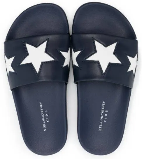 Stella McCartney Kids star-print slip-on flip flops Blue