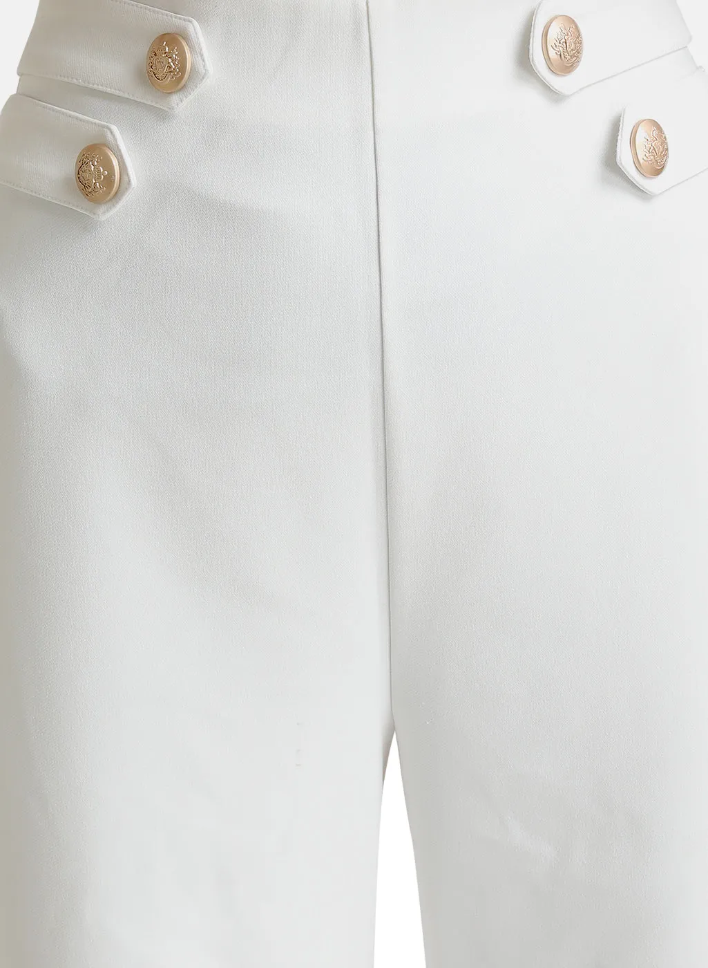 Straight Fit Trousers With Tab Detail