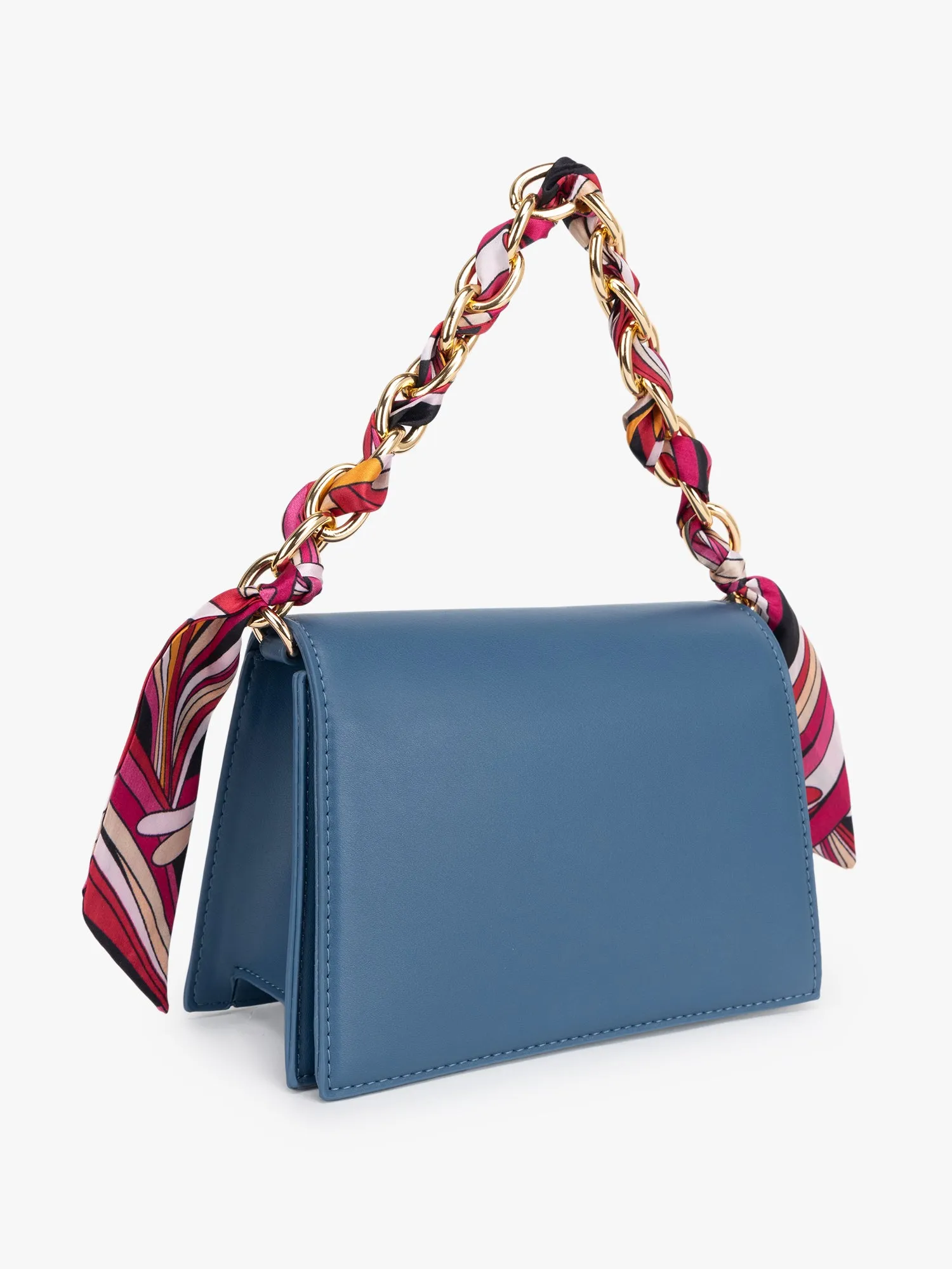 Structured Sling Bag With Chain Detail