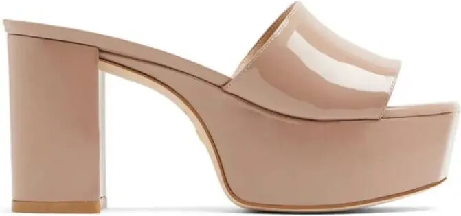 Stuart Weitzman 95mm open-toe leather mules Neutrals