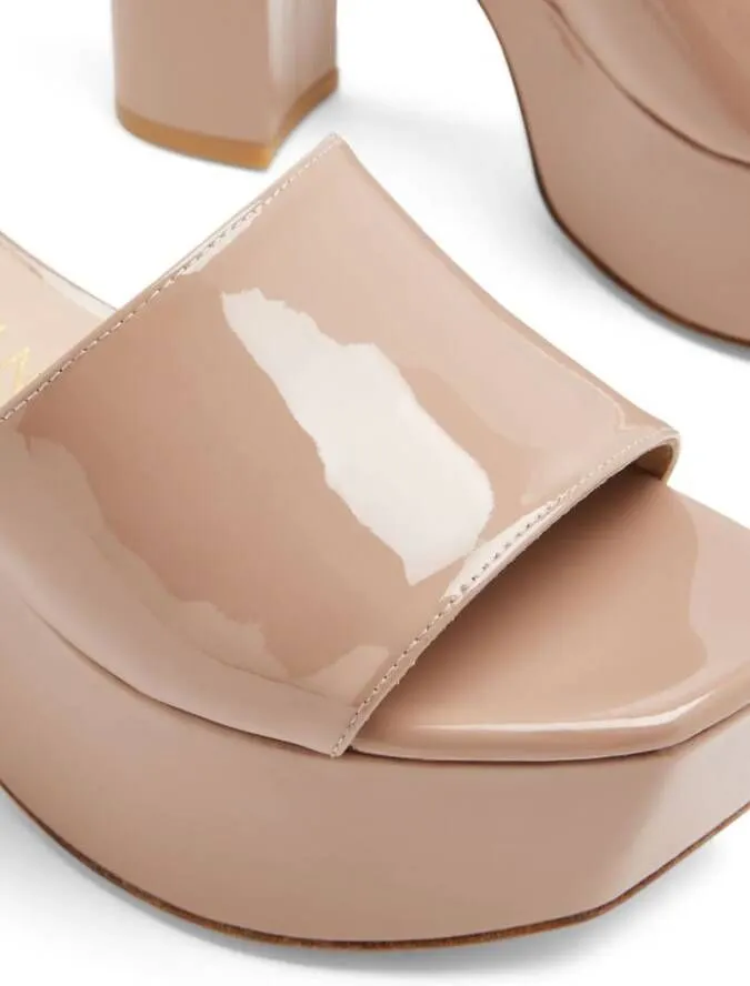 Stuart Weitzman 95mm open-toe leather mules Neutrals