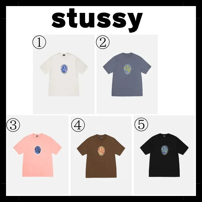 STUSSY  |Crew Neck Pullovers Unisex Street Style Cotton Short Sleeves