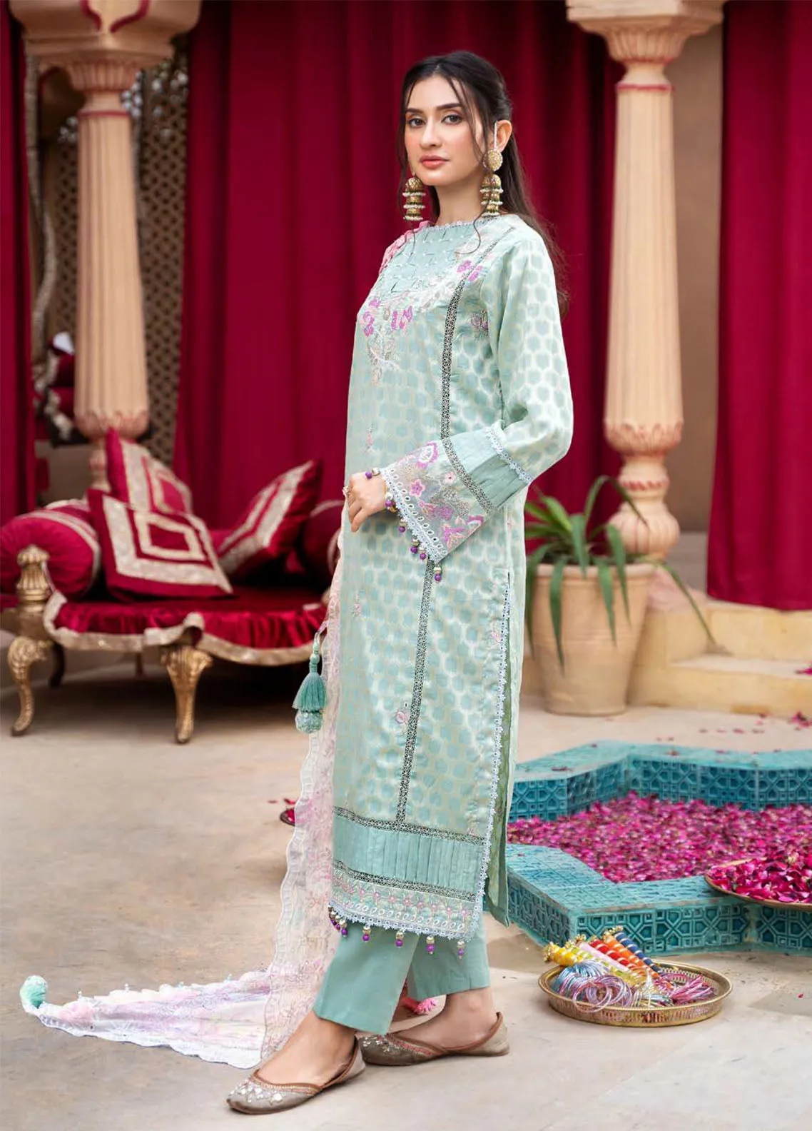 Sunshine Bloom By Al Zohaib Embroidered Jacquard Unstitched 3 Piece Suit- AZ24SBE 05