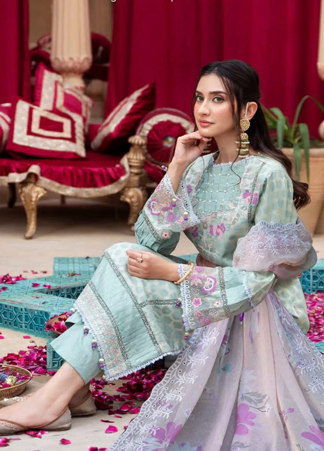 Sunshine Bloom By Al Zohaib Embroidered Jacquard Unstitched 3 Piece Suit- AZ24SBE 05