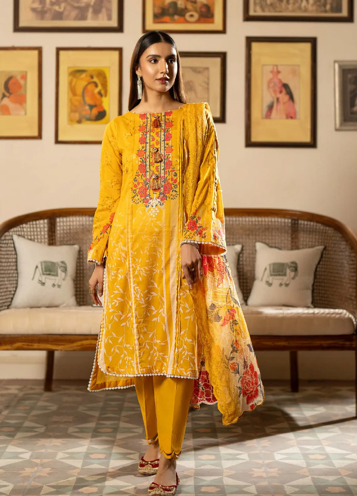 Sunshine Bloom By Al Zohaib Embroidered Lawn Unstitched 3 Piece Suit - AZ24SBCE 06