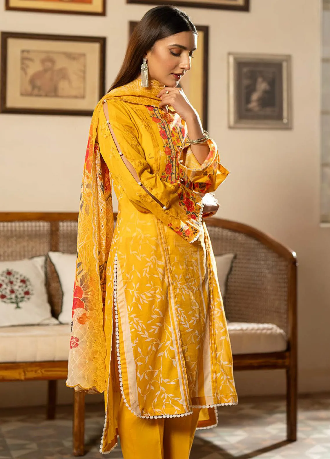 Sunshine Bloom By Al Zohaib Embroidered Lawn Unstitched 3 Piece Suit - AZ24SBCE 06