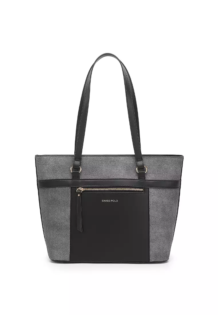 Swiss Polo Women's Tote Bag / Shoulder Bag - Black