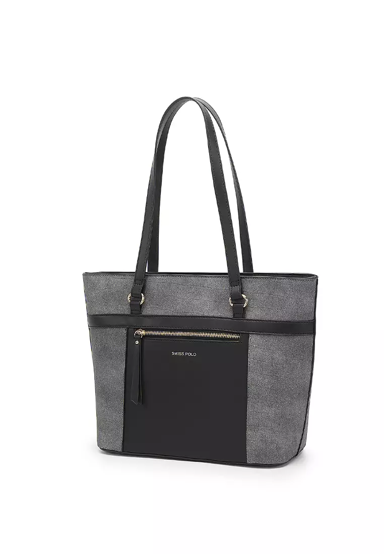 Swiss Polo Women's Tote Bag / Shoulder Bag - Black