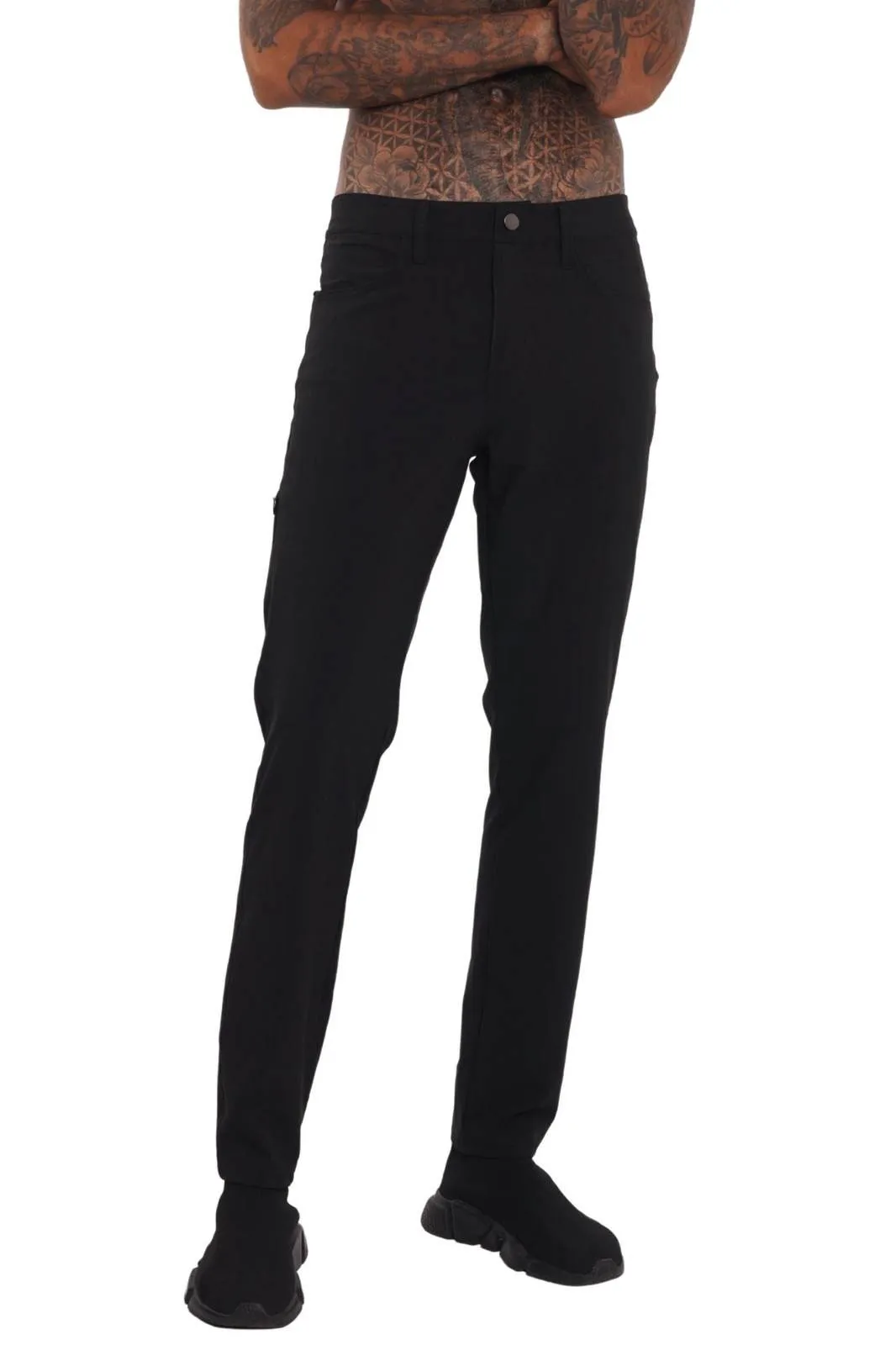 Taipei Mens Black Slim Fit Trousers