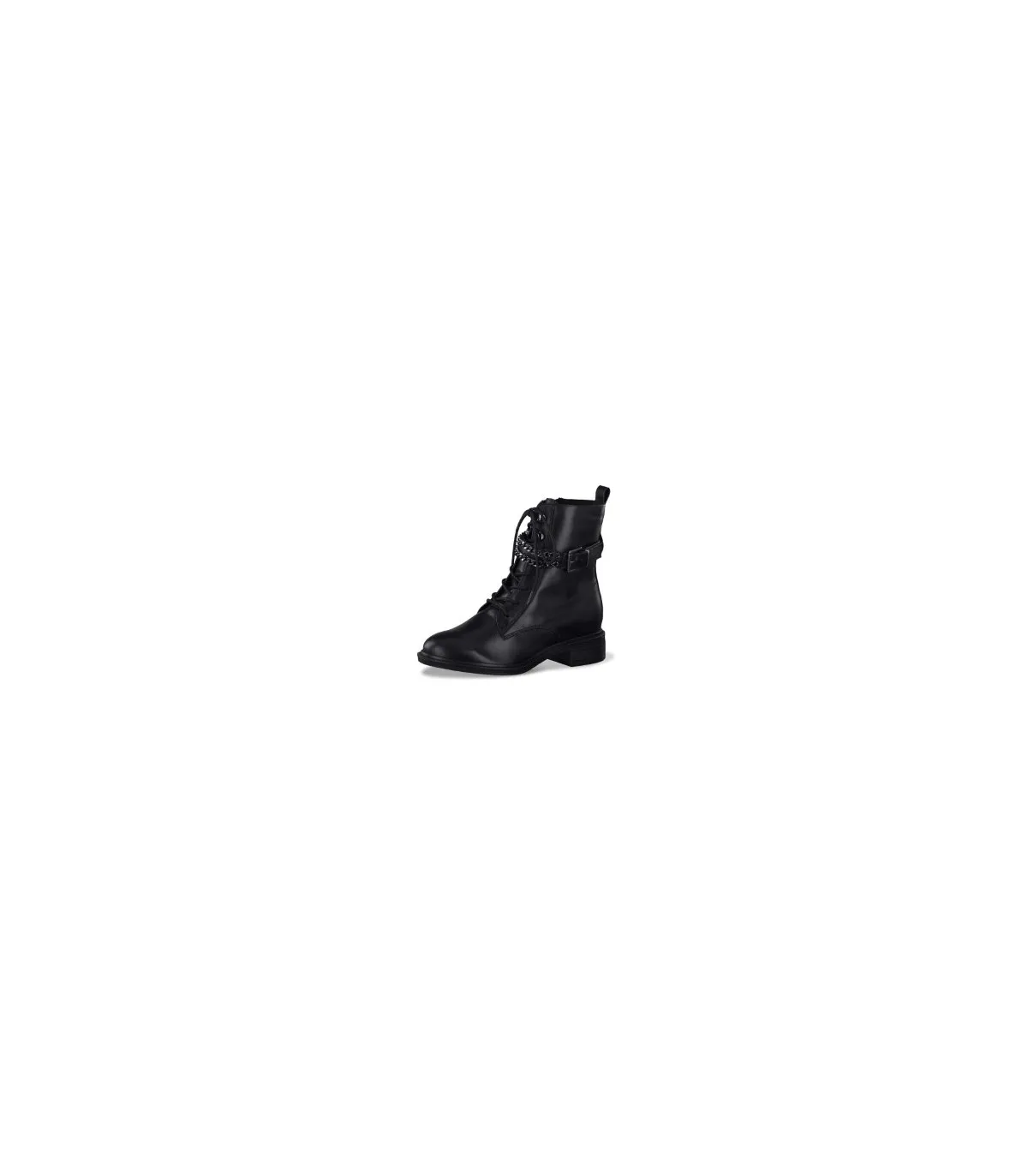 Tamaris Leather Army Boot - Black