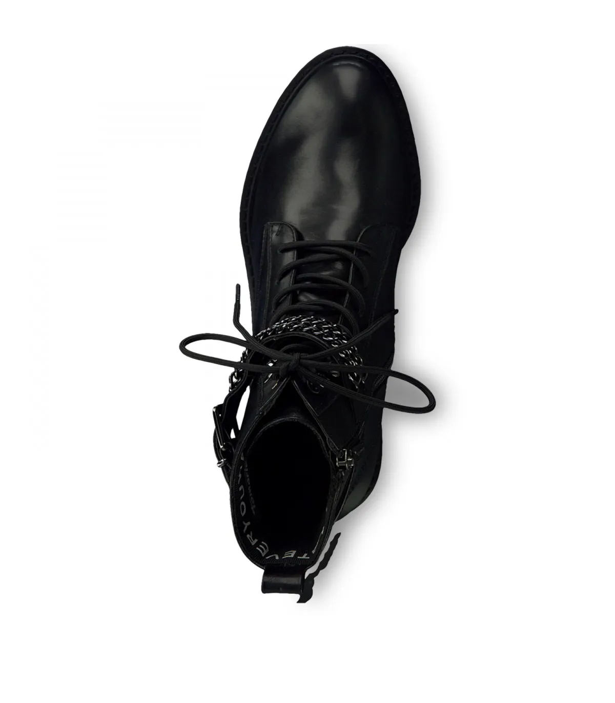 Tamaris Leather Army Boot - Black