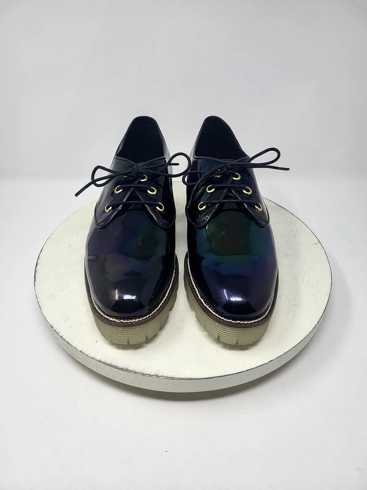 TBA Size 11 Black Platform Oxfords NWOB