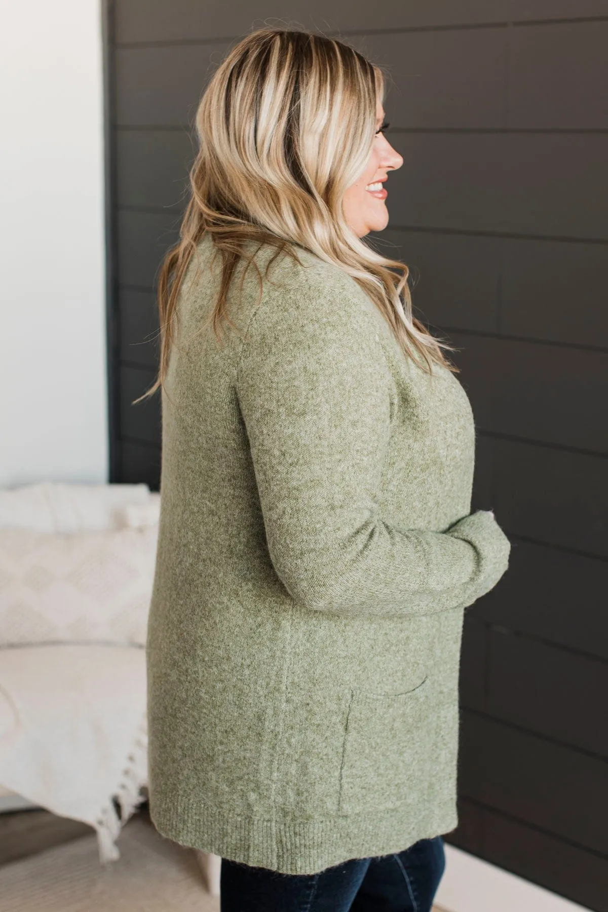 Think It Over Knit Cardigan- Sage