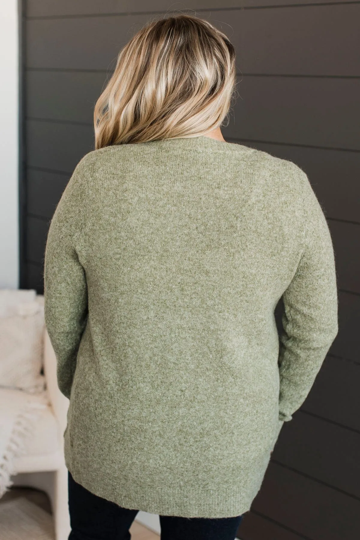 Think It Over Knit Cardigan- Sage