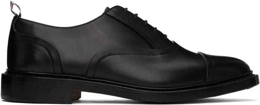 Thom Browne Black Raw Edge Cape Toe Oxfords