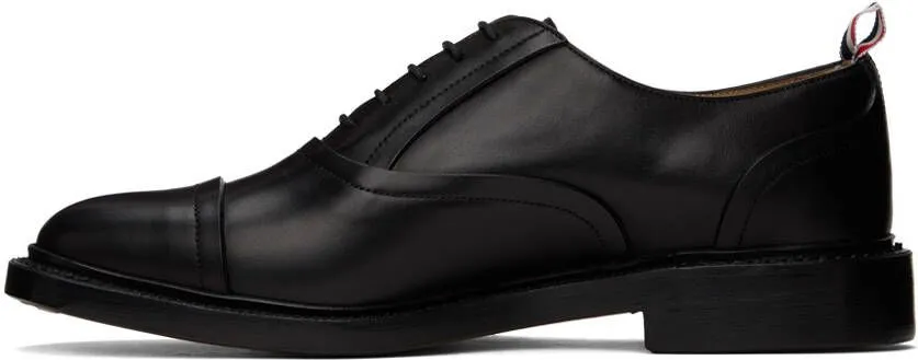 Thom Browne Black Raw Edge Cape Toe Oxfords