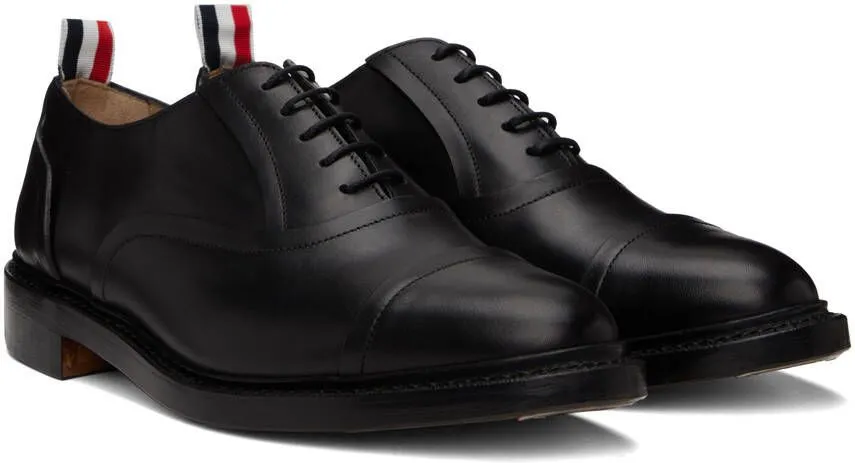 Thom Browne Black Raw Edge Cape Toe Oxfords