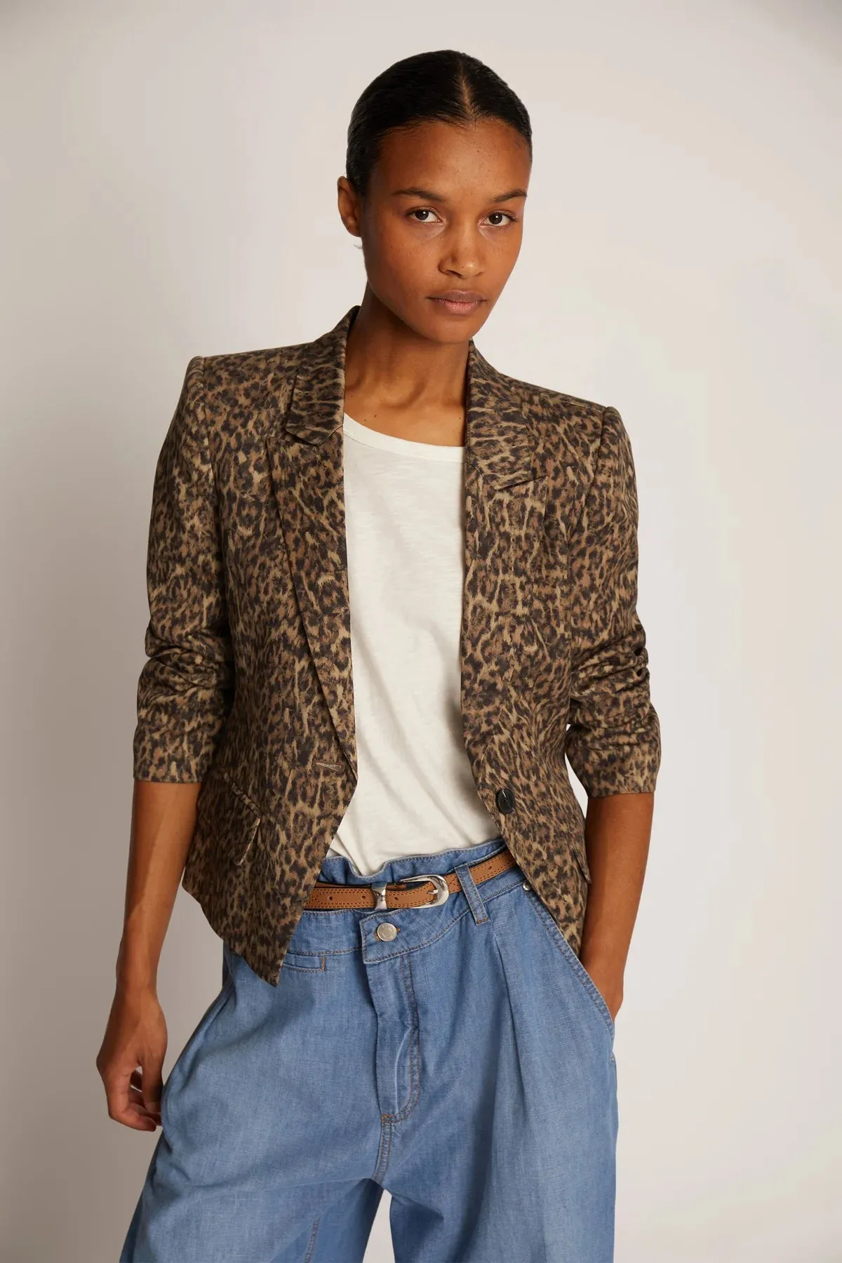 Toma Leopard Blazer Brown