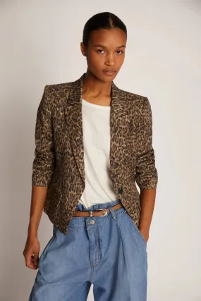 Toma Leopard Blazer Brown