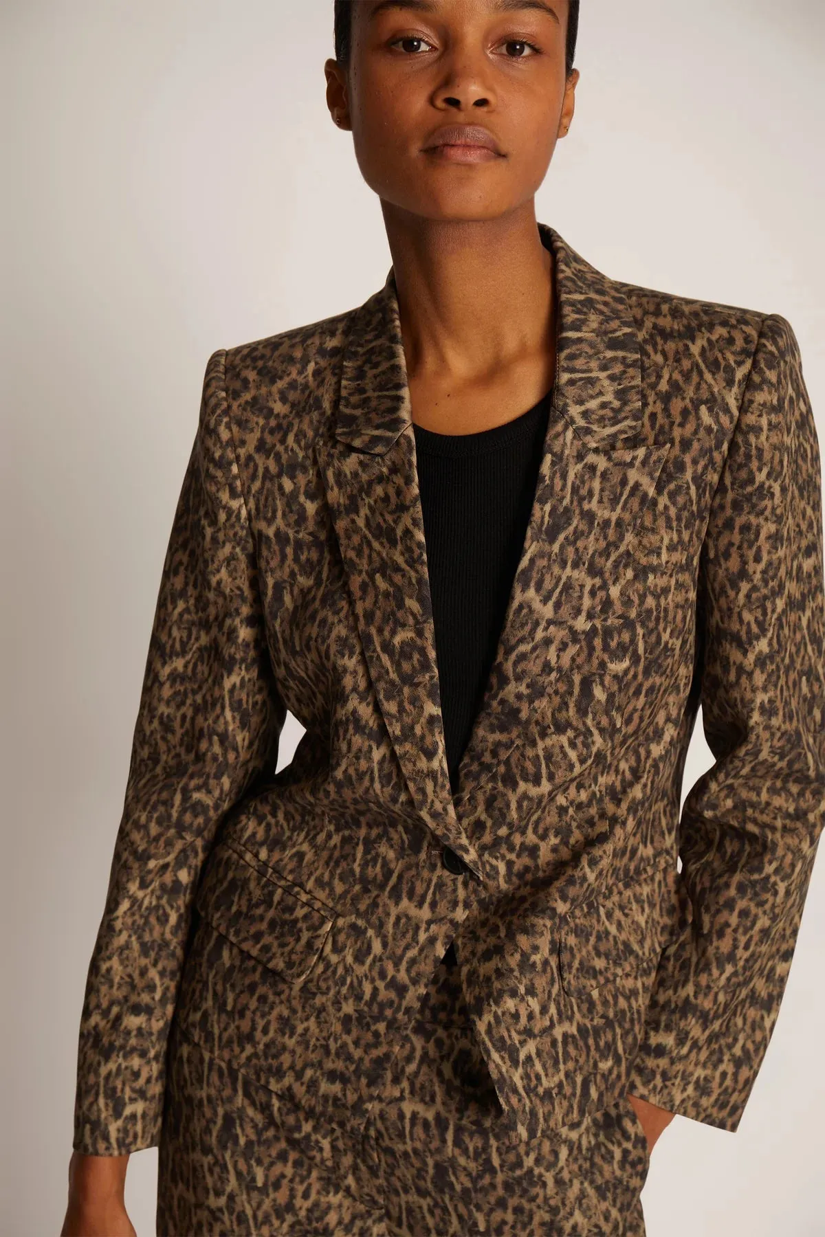 Toma Leopard Blazer Brown