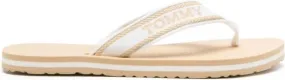 Tommy Hilfiger logo-jacquard striped flip flop White