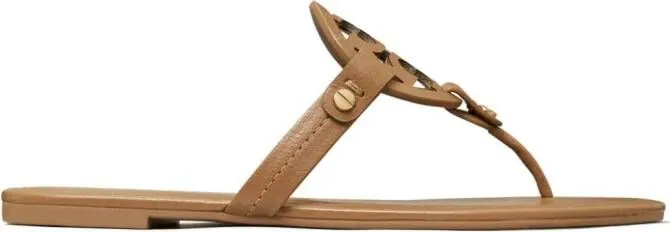 Tory Burch Miller logo-motif flip flops Neutrals