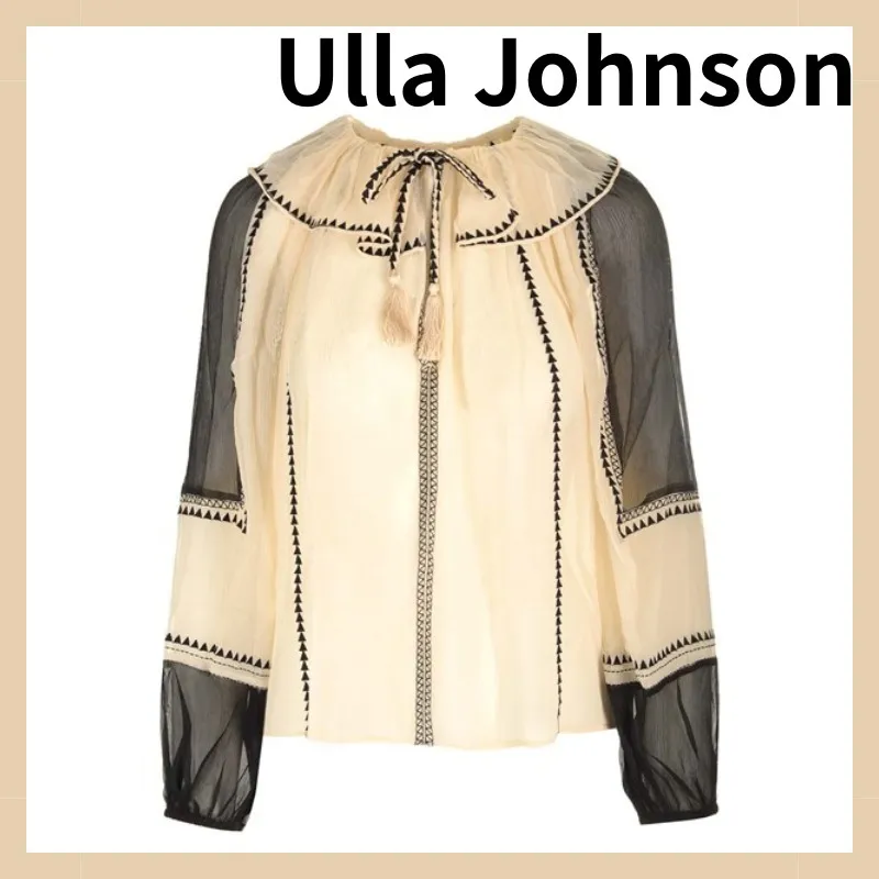 ULLA JOHNSON  |Casual Style Silk Tassel Long Sleeves Party Style