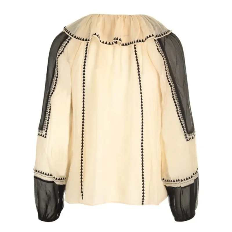 ULLA JOHNSON  |Casual Style Silk Tassel Long Sleeves Party Style