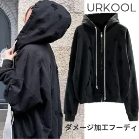 URKOOL  |Pullovers Unisex Street Style Long Sleeves Plain Fringes