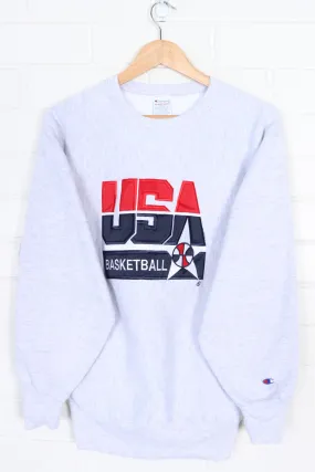 USA Basketball Embroidered CHAMPION Reverse Weave Sweatshirt USA Made (S-M)