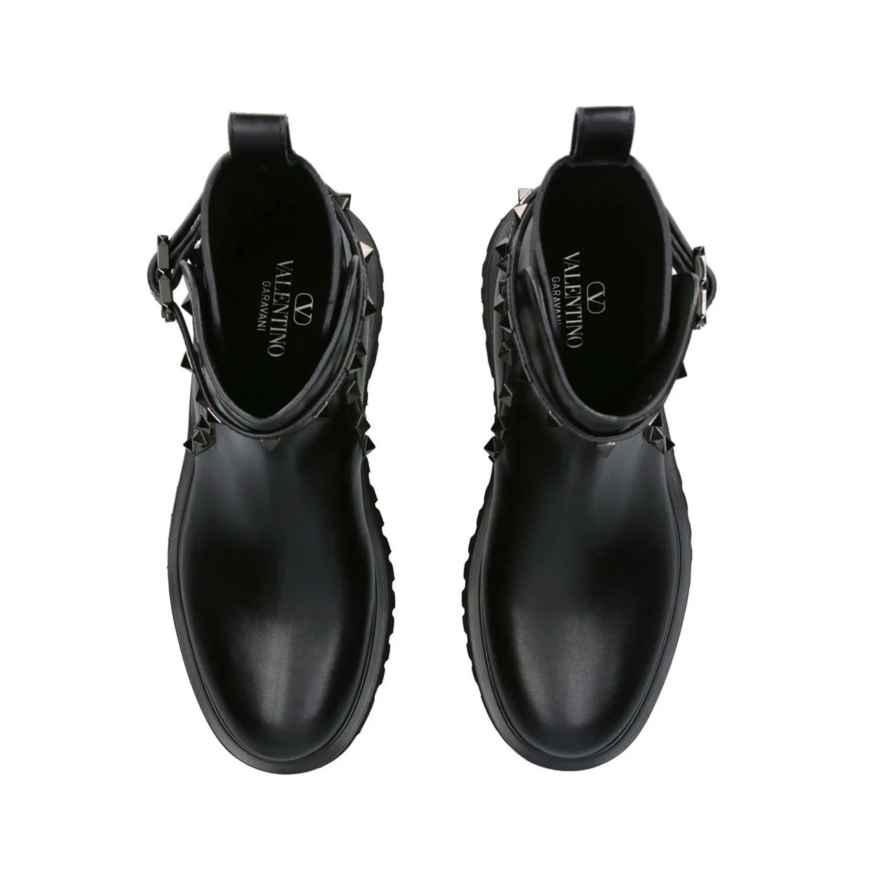 VALENTINO GARAVANI Rockstud Combat Boots - Black