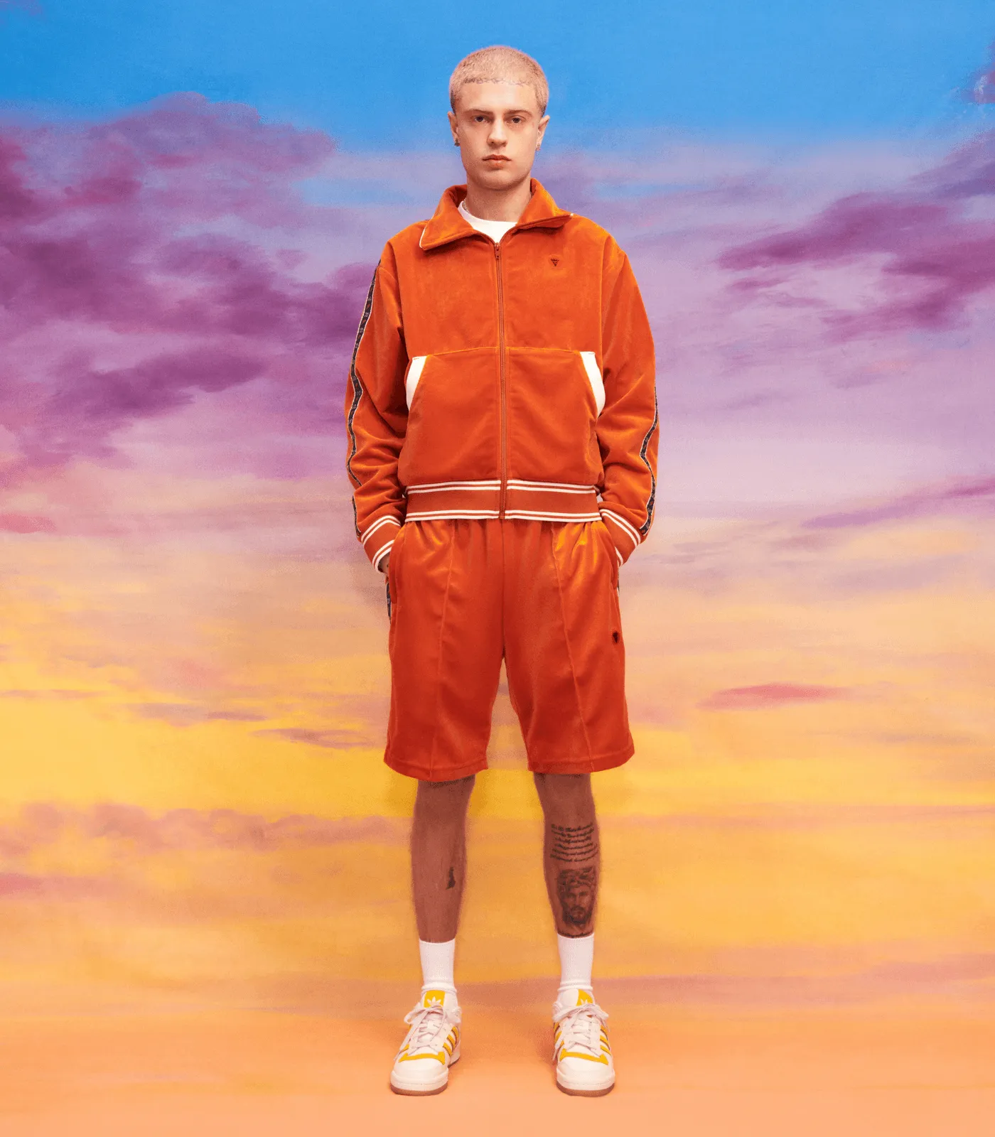 VELOUR TRACK TOP - ORANGE