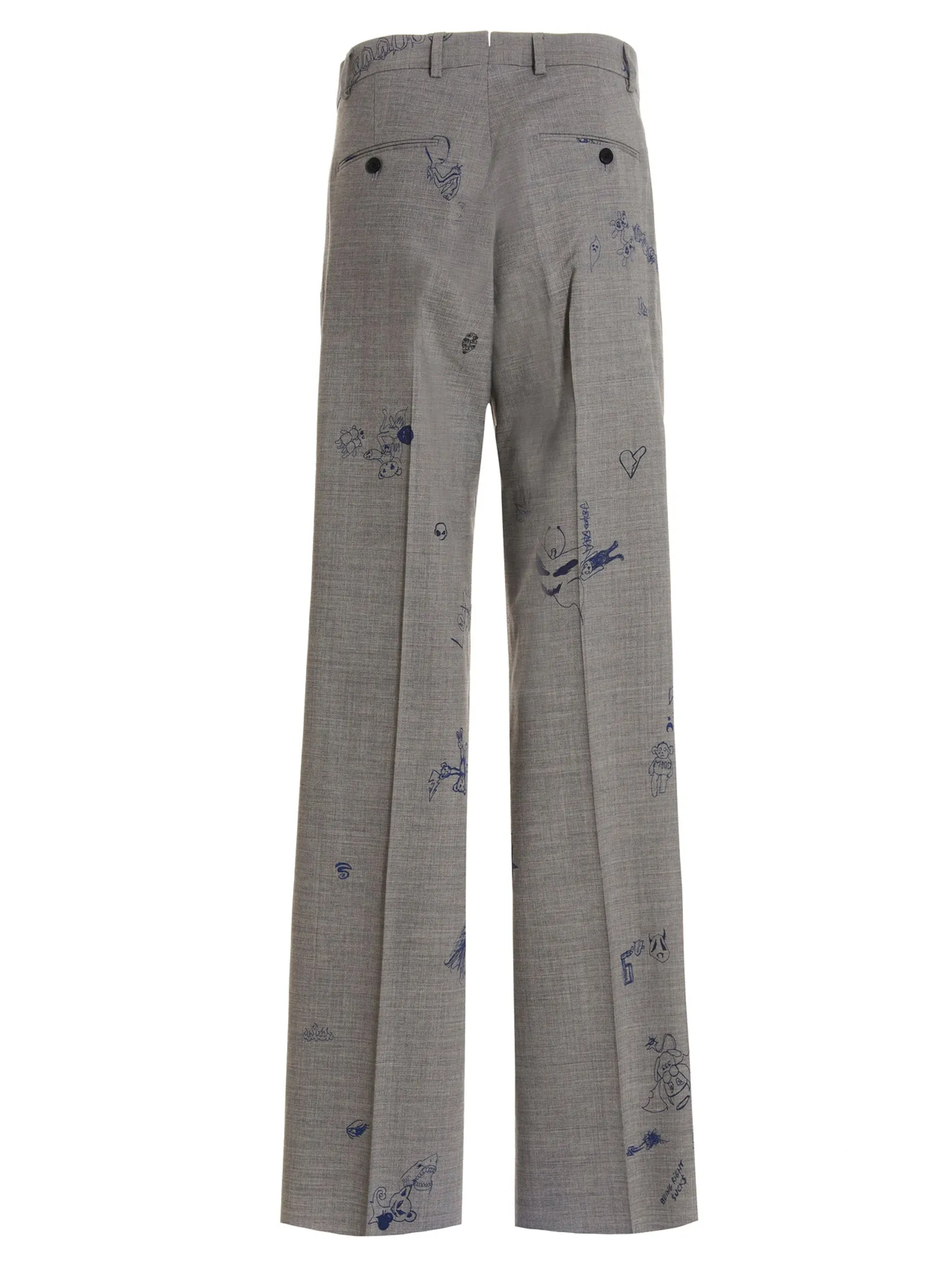 Vetements Scribbled Print Wide-Leg Trousers