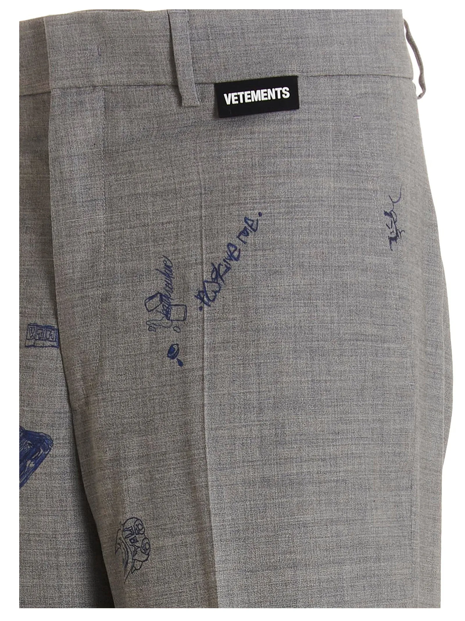 Vetements Scribbled Print Wide-Leg Trousers