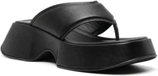 Vic Matie leather platform flip flops Black