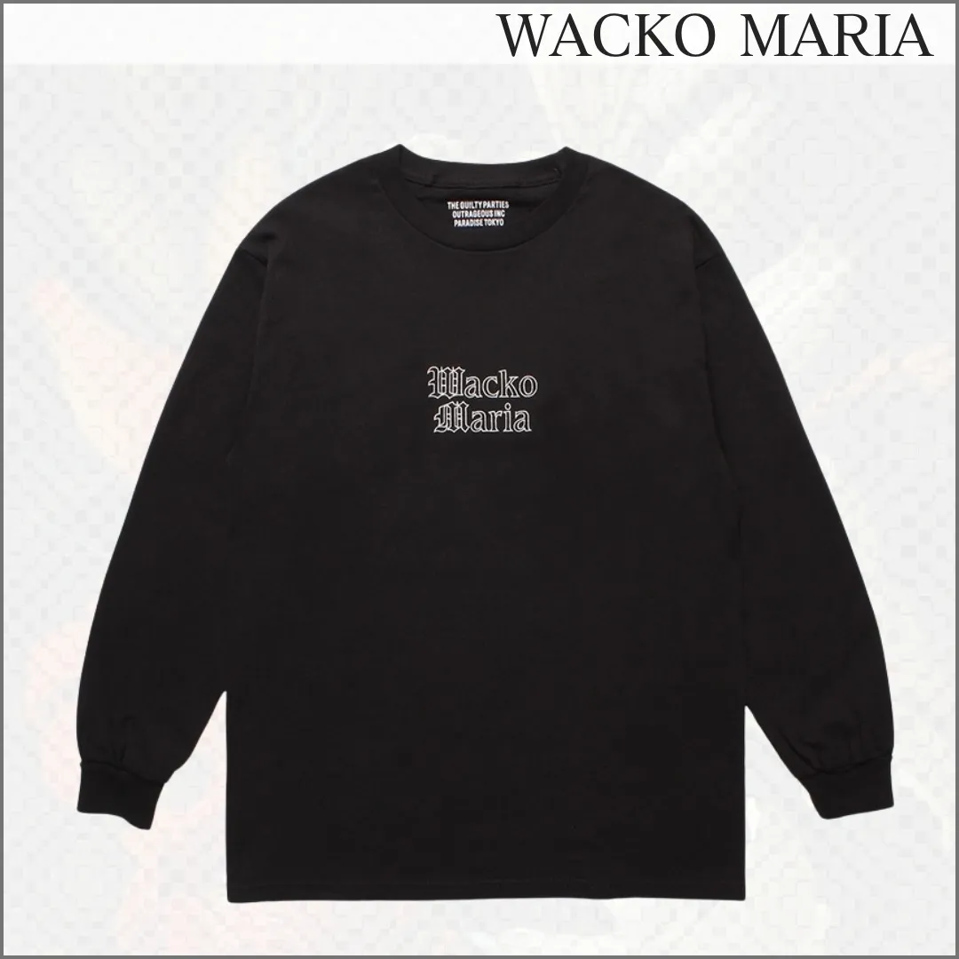 WACKO MARIA  |Crew Neck Pullovers Long Sleeves Cotton Long Sleeve T-shirt