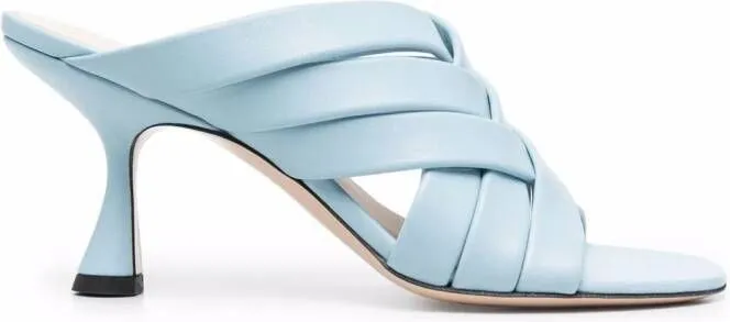 Wandler Louie crossover-strap mules Blue