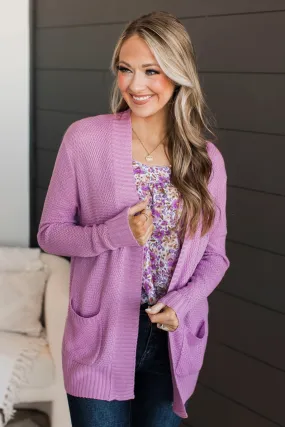 Welcoming To You Knitted Cardigan- Orchid