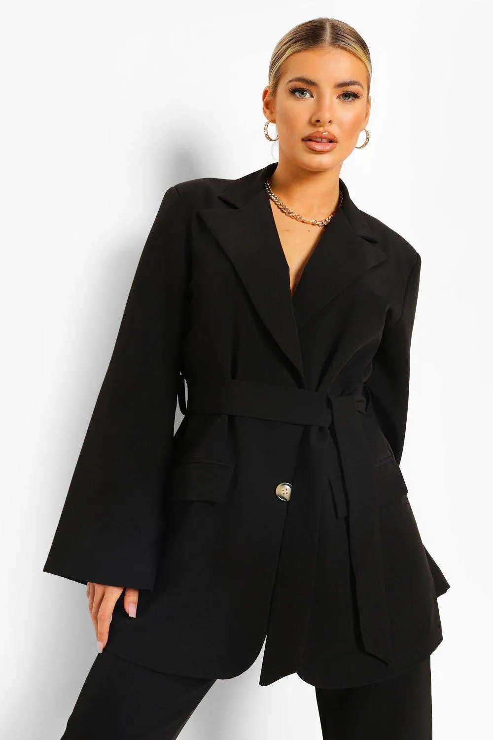 Wrap Front Tailored Blazer