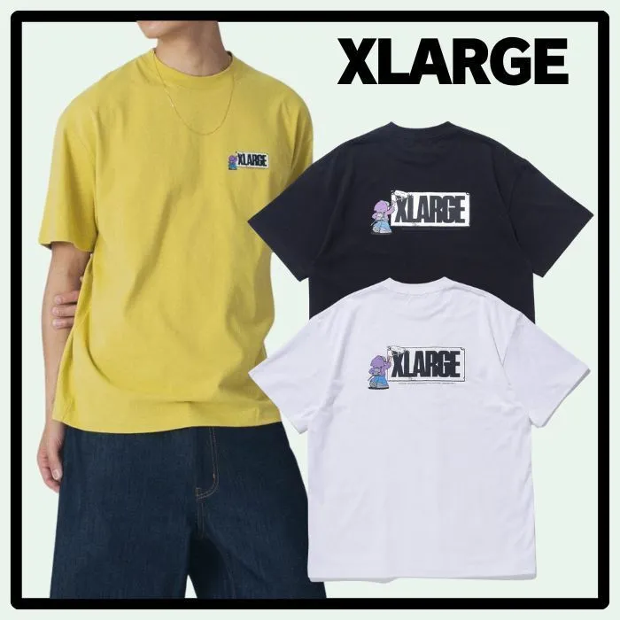 X-Large  |Crew Neck Pullovers Unisex Street Style Plain Cotton