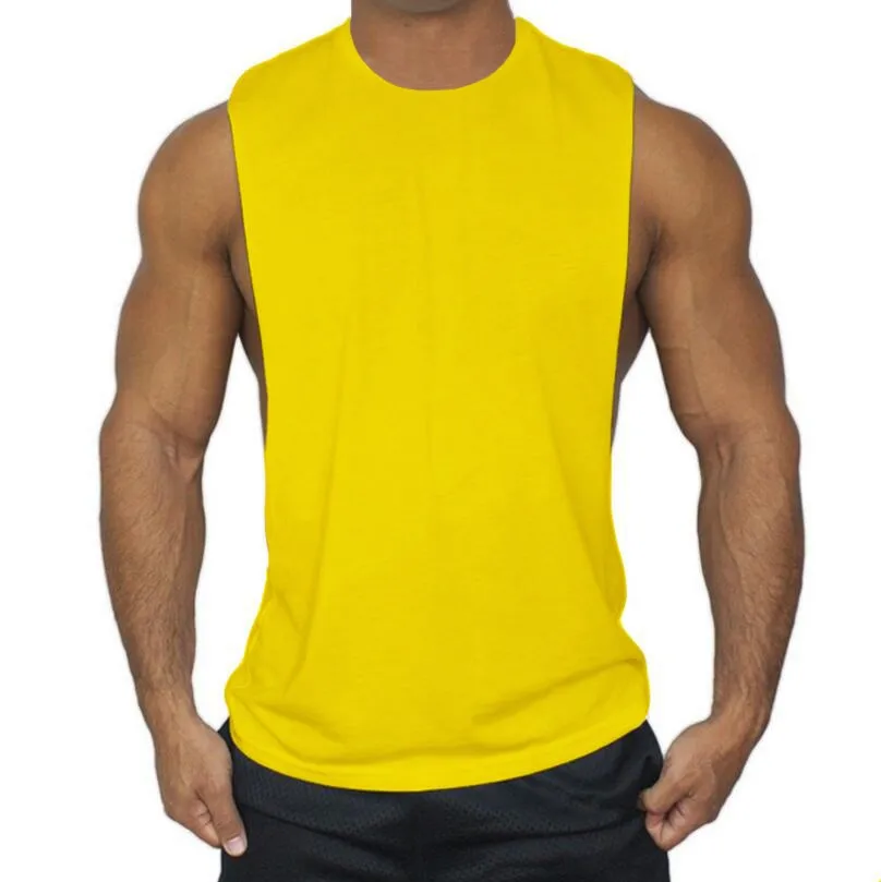 Xituodai Mens Workout Tank Tops Fitness Bodybuilding Clothing Low Cut Armholes Vivid Vest Muscle Singlets Men Activewear Tank